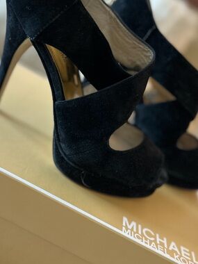 Michael Kors Black Suede Spike High Heel platform